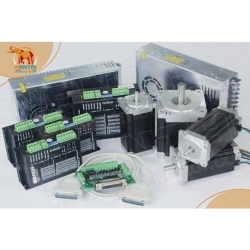 Wantai 4 Axis Nema34 Stepper Motor85BYGH450D-007 878oz-in 8leads +Driver 80V 7.8A 256Micro