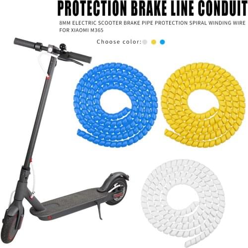 8mm Candy Color Electric Scooter Brake Pipe Protection Spiral Wrap Winding Wire Protector Cover for Xiaomi M365 Pro E-scooter