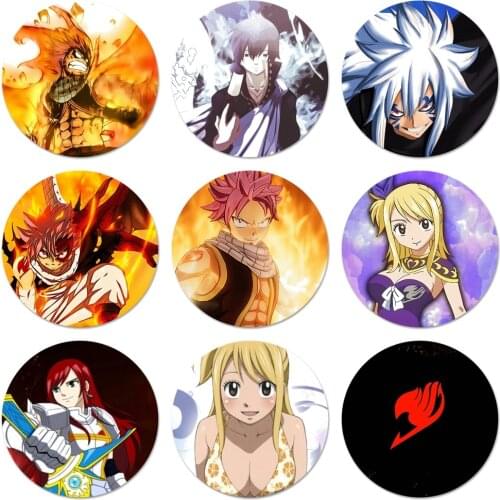 Fairy Tail Icons Pins Badge Decoration Brooches Metal Badges For Backpack Decoration 58mm