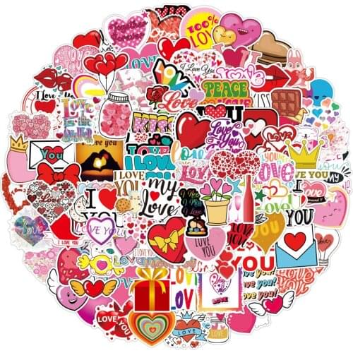 10/30/50PCSLOVE Love Valentines Day Graffiti Waterproof Sticker Notebook Scooter Trolley Case Decoration Sticker Wholesale