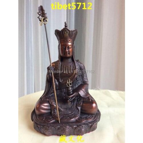 6 " tall Tibetan Buddhist bronze red color Ksitigarbha sitting buddha statue Bronze Finish Buddha Healing Statue