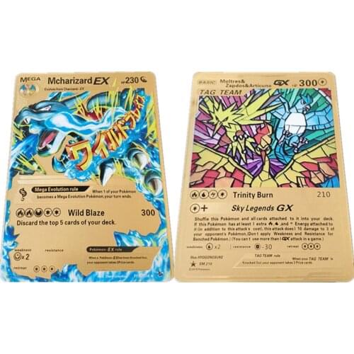 Anime Battle Pokemon HOT Game GX EX Mew Cards Charizard Mcharizard EX Machamp TAG TRID Pikachu Action Figure Collecting Toys