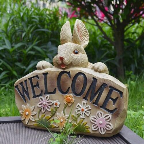 Bunny Welcome Card Garden Outdoor Creative Little Frog Decoration Kindergarten Courtyard Cute Courtyard Decor Home Decor Modern
