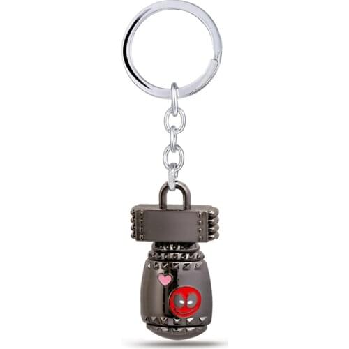 Deadpool Key chain Dead Pool Logo Red Enamel Alloy Metal Keychain Fashion Funny Pendant Keyring For Key Holder