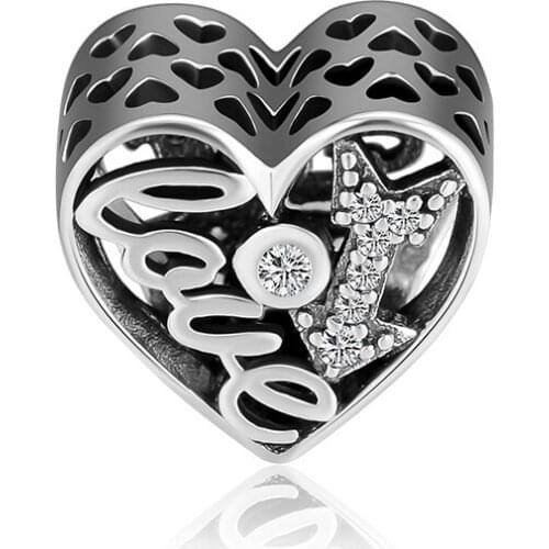 BEADS for Jewelry Making BraceletS Love Feelings in My heart cHarMs 100% 925 OrigiNal Sterling Silver Jewerly Free Shipping