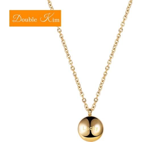 Lucky Gold Beans Pendant Necklace Gold Color Titanium Stainless Steel Chain Necklace Fashion Trendy Women Jewelry Gift