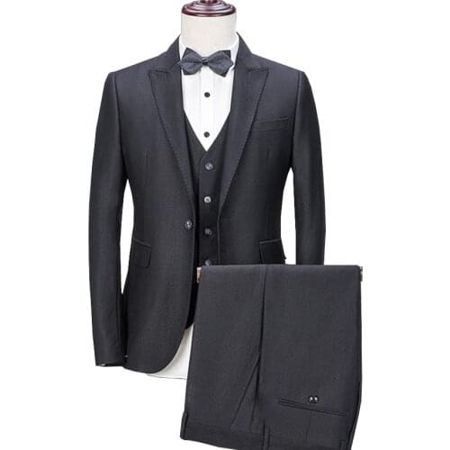 Black Business Men Suits Custom Made Bespoke Classic Black Wedding Suits Tailor Made Groom Suit S-5XL Custom suit