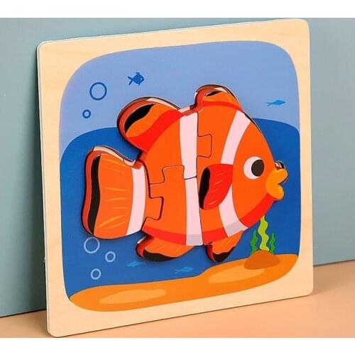 Baby Toys Wooden 3d Puzzle Tangram Shapes Learning Cartoon Animal Intelligence Jigsaw Puzzle Toys For Children Educational