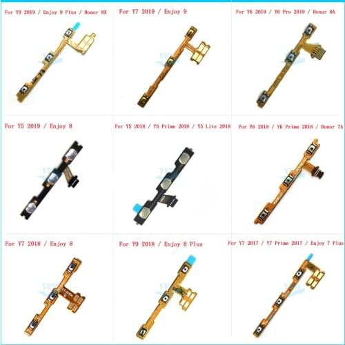For Huawei Y9 Y7 Y6 -2 Pro Y5 Prime Lite Enjoy 7 8 9 Plus 2017 2018 2019 Power On Off Button Volume Switch Key Flex Cable