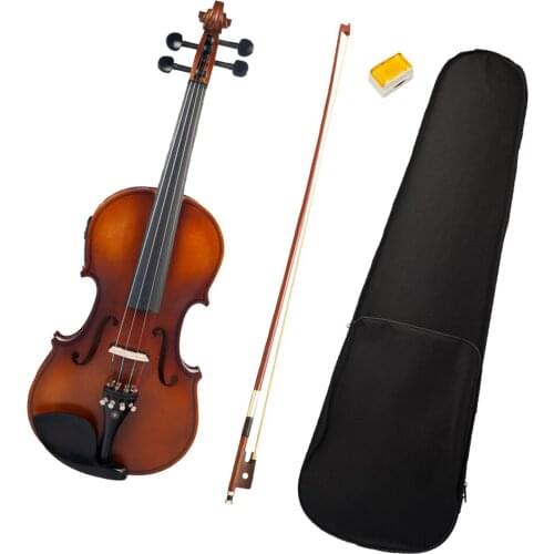 Fiddle For Electric Acoustic Violin With Full Height In Solid 4/4 Brown