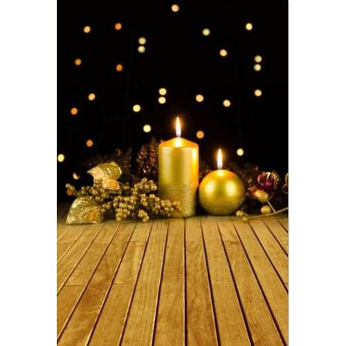 5x7ft Wooden Floor Romantic Candle Photography Backdrops Photo Props Studio Background