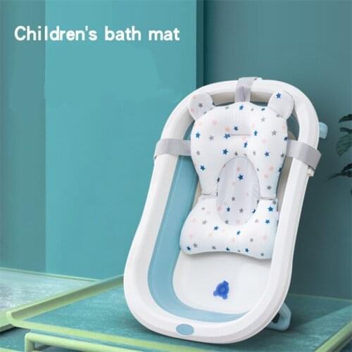 Baby Mat Bath Tub Pad Non-Slip Bathtub Seat Support Mat Newborn Safety Bath Support Cushion Foldable Soft Pillow Bath Mat