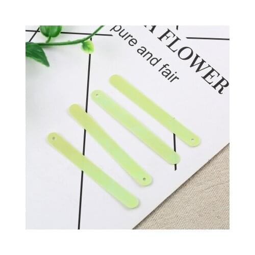 LNHOME 7*66mm Long Rectangle Bar Sequins For Crafts Garments Clothing Accessories Large Paillettes Light Green AB 100pcs/lot