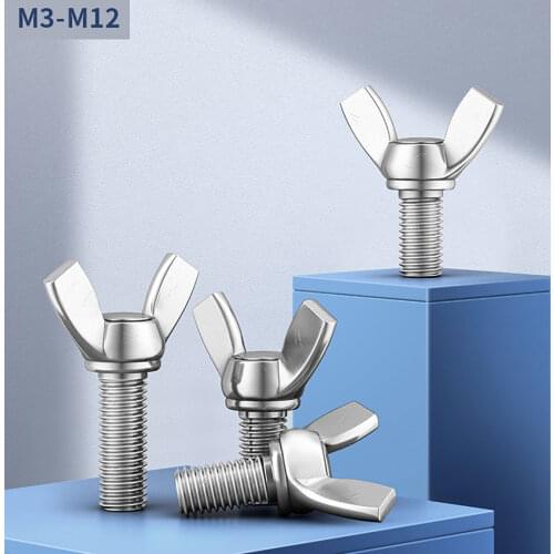 M3 M4 M5 M6 M8 M10 DIN316 Butterfly Wing Screws 304 Stainless Steel Wing Bolts Thumb Screw Claw Hand Tighten Screws Bolts