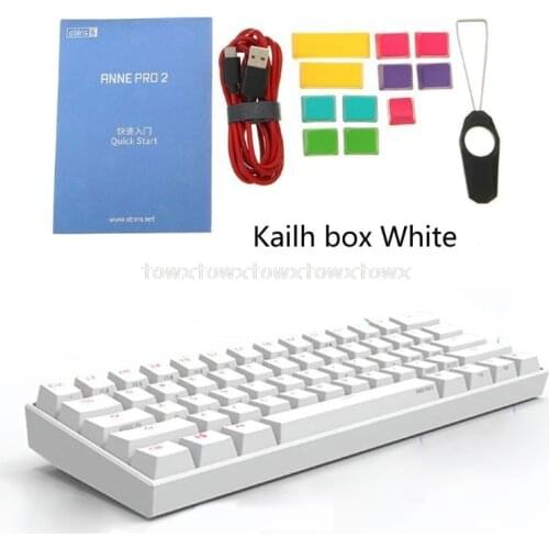 Type-C RGB 61 Keys 60% Mechanical Keyboard Bluetooth 4.0 Kailh Box Switch Black And White Optional O24 19 dropship