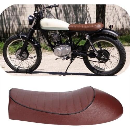 Motorcycle Seat Motorcycle PU Leather Vintage Cafe Racer Seat Flat Saddle Motorcycle Seats For Honda CG125 GN CG CB400SS New
