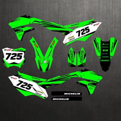 Motorcycle 3M Decals Stickers Backgrounds Graphics kits For Kawasaki KXF450 KX450F 2016 2017 2018 450KXF KXF 450 KX 450F
