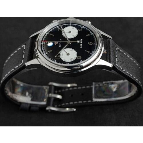 38mm Men Watch Army Military Aviation Chronograph Watch Replica Seagull 1963 Original ST1901 Movement Sapphire Pilot Wristwatch