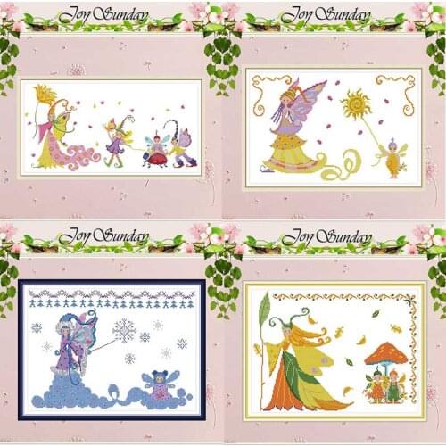Elves angel cartoon patterns counted 11CT 14CT Cross Stitch Sets DIY Chinese Cross-stitch Kits Embroidery Needlework Home Decor