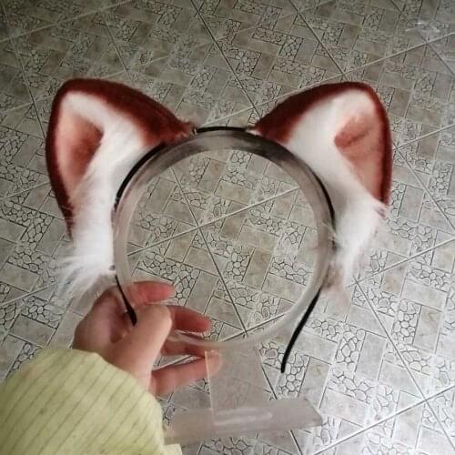 New Fold Style Cat Ears Hair Hoop Black Brown White Color Headwear Hand Made Work For Cosplay Party Costume Accessories