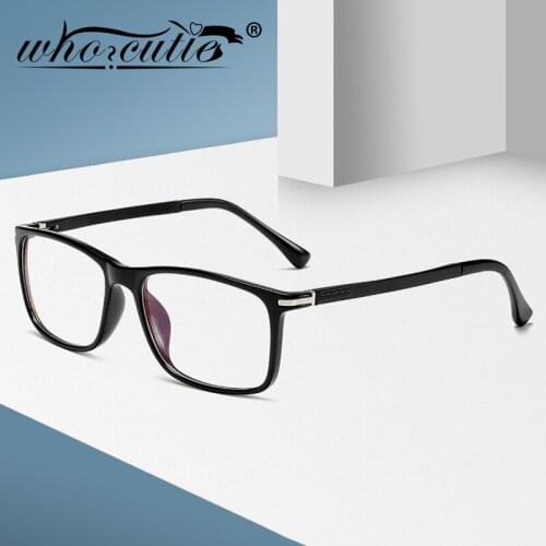 TR90 Anti Blue Light Blocking Glasses Men 2020 Rectangular Fashion Aluminum Magnesium Arm Optical Lens Tom Eyeglasses Lady S184