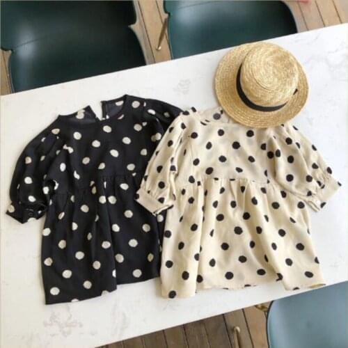 Big polka dot girls autumn dress casual long sleeve kids dresses for girls costumes clothing toddler party wedding outfits 1-5t