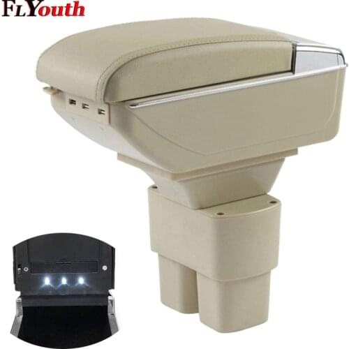 Armrest Box For Nissan NV200 2010-2017 USB Charging LED Light Car Arm Rest Rotatable Centre Console Storage Box Car Styling