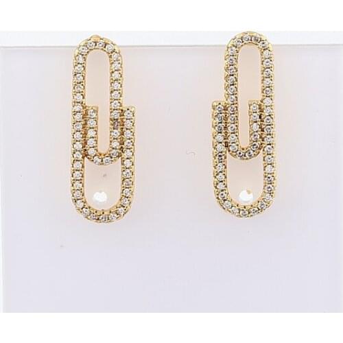 Trendy Design Paperclip Safety Pin Stud Earrings Women Gothic Gold Metal Wedding Statement Earrings Jewelry Ear Cuff Accessories