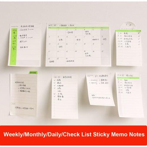 Sharkbang 20/30/40 Sheets Dailly Weekly Monthly Memo Pads Notes Sticky Planner Notepad Desk Organizer Pads School Stationery