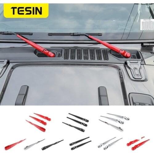TESIN Windscreen Wiper for Jeep Wrangler 2018+ Car Front Rear Rain Wiper Blade Decor Cover for Jeep Wrangler JL 2018 Accessories