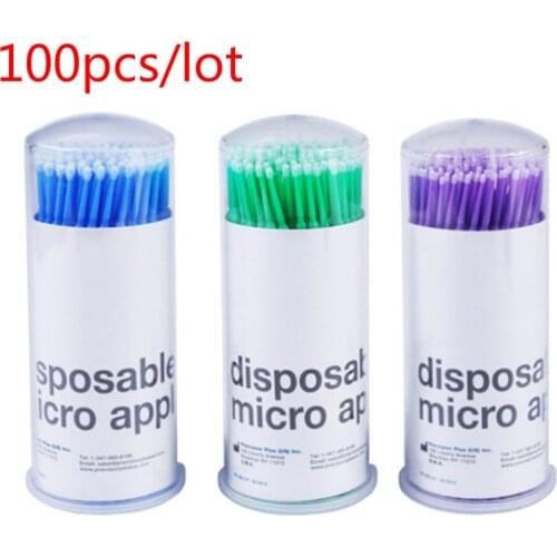 100PCS/Lot Eyelash Extension Tools Disposable Eyelash Brushes Swab Microbrushes Individual Eyelashes Removing Tools Applicators