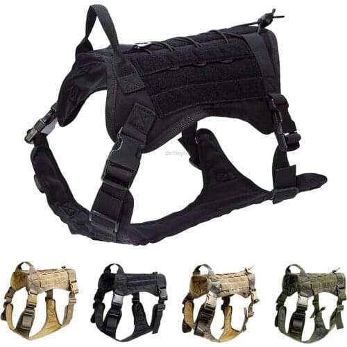 Tactical Hunting Police Dog Harness Molle Military Army Service Dog Clothes Patrol Dog Training Vest with Handle