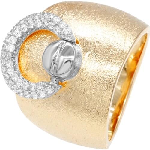 TIRIM Fashion Retro Style Cubic Zirconia Women Ring Jewelry Luxury Textured Finish Finger Rings for Women кольца grunge