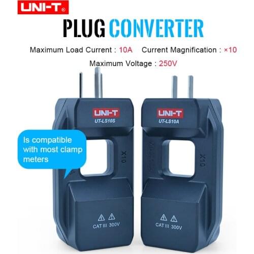 UNI-T 3 Pin/2 Pin plug Bipolar Converter AC Line Splitter Digital Clamp Meter Load 10A Maximum Load Current UT-LS10A/UT-LS10S