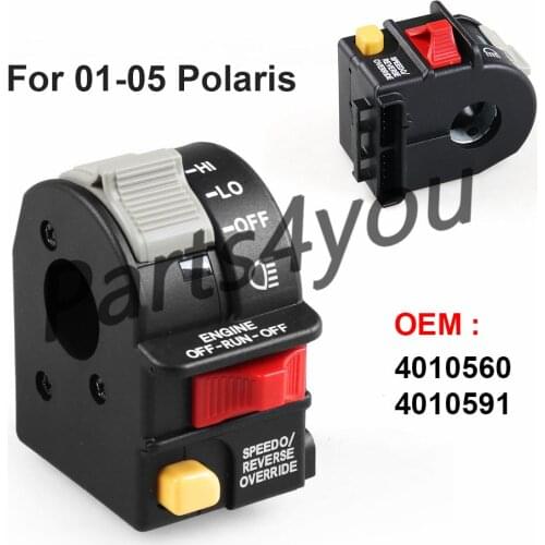 Handlebar Light Switch for Polaris Sportsman 4010591 Hi Lo OFF for ATV Motorcycle Snowmobile or Watercraft Beam Light