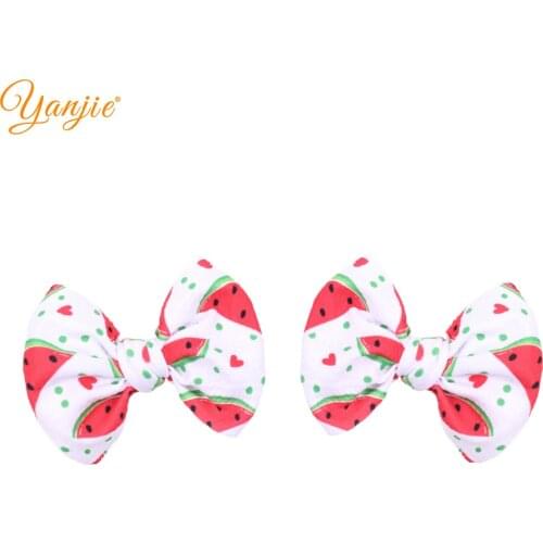 A Pair 2021 Spring/Summer Hair Style 4.5" Textured Hair Bow Girls Barrette Wholesale DIY Hair Accessories Headwear Hair Clip