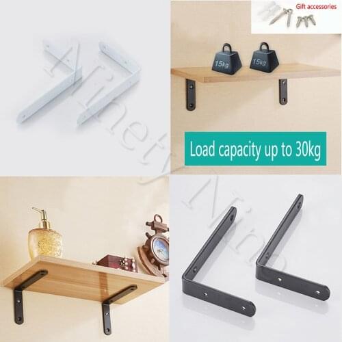 2pcs Iron L Shaped Angle Art Heavy Duty Practical Bracket Corner Brace Support Shelf for Home Living Room Coffee Shop Kitchen