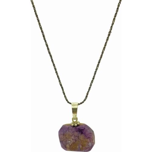 Natural Amethyst Purple Stone Formless Lady Necklace