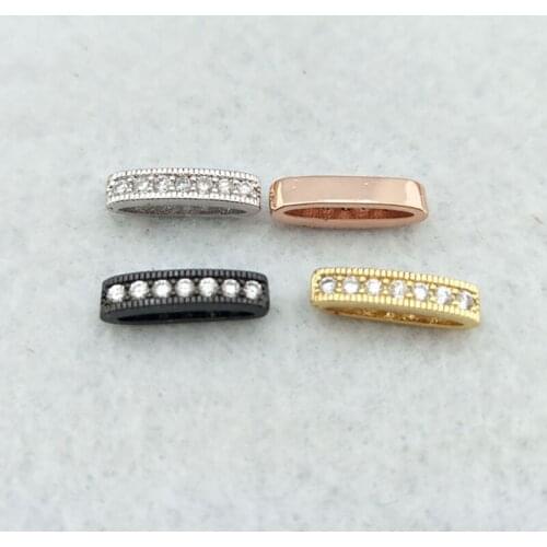 10 Pieces CZ zircon crystal Micro pave Connector Spacer Beads for DIY Making Bracelet necklace Jewelry Finding BD330
