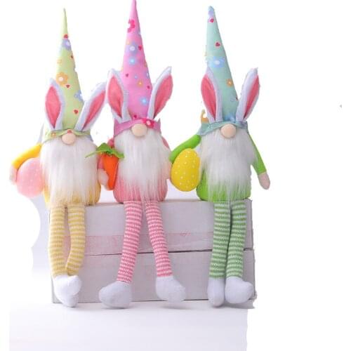 12 Pcs Easter Bunny Gnomes Girl Room Decor Gifts Elf Dwarf Home Stuffed Ornaments Rabbit Collectible Dolls Plush Figurines X2
