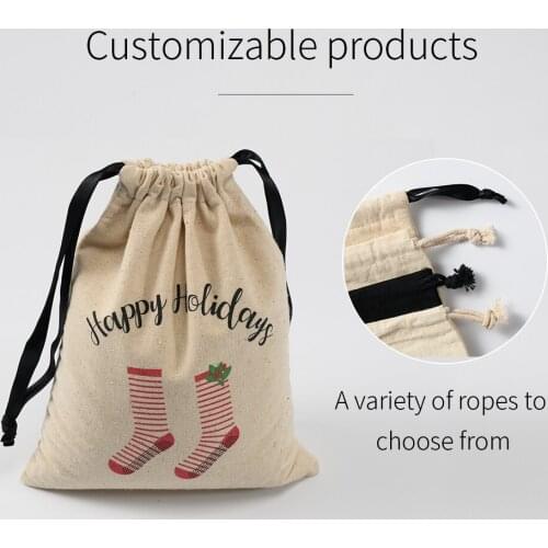 200PCS28*32cmOEM retro natural linen burlap gift candy bag wedding party gift bag birthday supplies drawstring jute gift bag