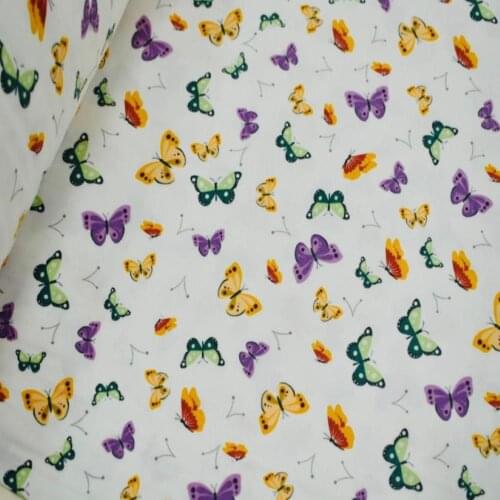 240 CM Eninde kelebek desenli flannel pamuklu kumaş