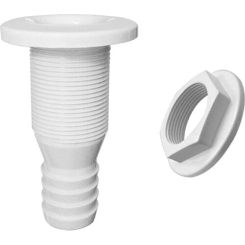 2X Marine/Boat Straight Connector Thru Hull Plumbing Fitting For 5/8" Hose