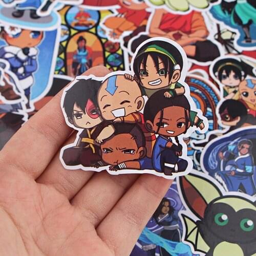 34pcs Anime Avatar The Last Airbender Stickers DIY Skateboard Fridge Guitar Motorcycle Luggage Classic Graffiti Sticker for Kid