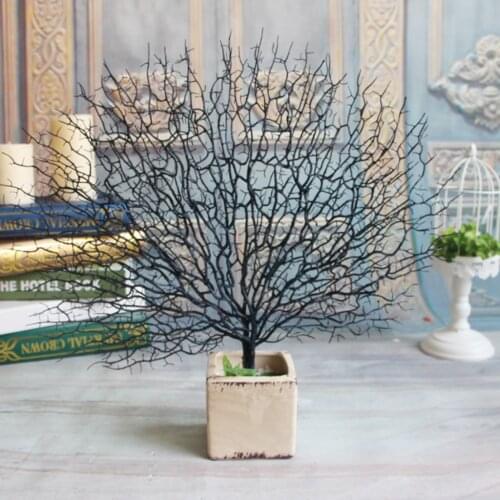 46cm Plastic Coral Tree Plant Branch Simulation Twig Stem for Home DIY Decoration
