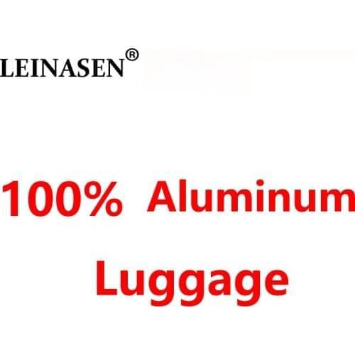 LEINASEN sale 20"24"29" inch 100% aluminium rolling luggage business travel suitcase aluminum spinner trolley bag on wheel