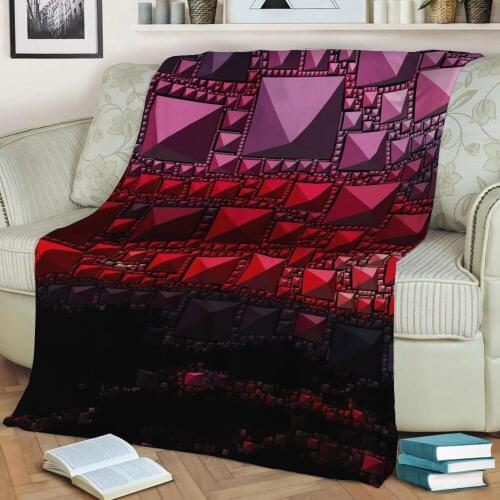 Abstract Geometric Pattern 3D Printed Velvet Plush Throw Fleece Blanket Bedspread Sherpa Blanket Home Decora