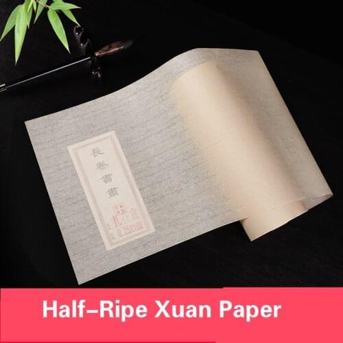 20M 50M 100M Xuan Paper Half-Ripe Rice Paper Bamboo Pulp Chinese Calligraphy Paper Cicada Wings Rice Paper Antique Rijstpapier