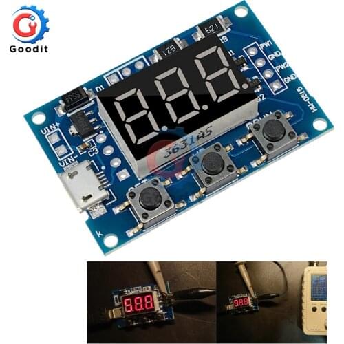 DC PWM Signal Generator Micro USB 2CH Adjustable Duty Cycle Pulse Frequency Digital LED Display Tube DC 5V 12V 24V 1Hz~150KHz