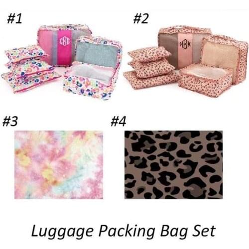 Colorful Leopard Print Travel Storage Six-Pieces Shoes Cover Underwear Toilet Makeup Bag Mesh Portable Cosmetic Bag Storage Bag